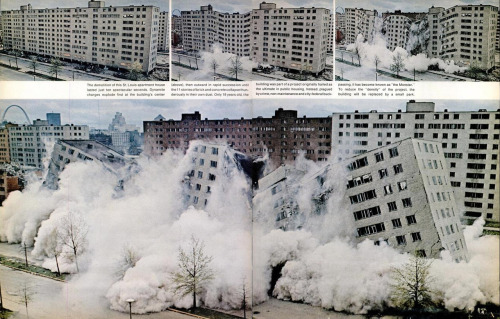 archiveofaffinities: Pruitt-Igoe Demolition, (Architect: Minoru Yamasaki), St. Louis, Missouri, Spre