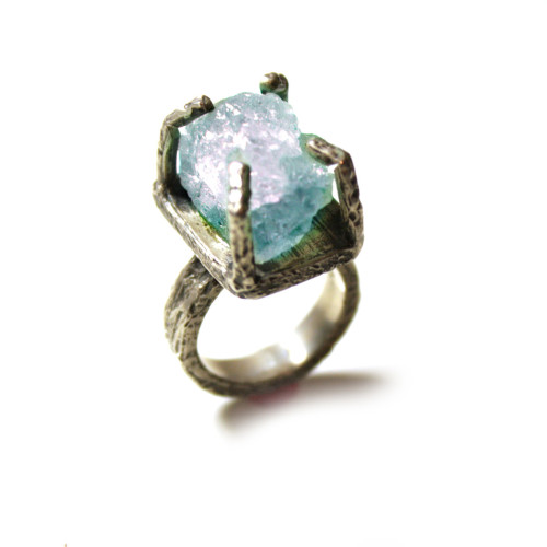 FAB.COM rough cut aquamarine regal ring   emilie shapiro