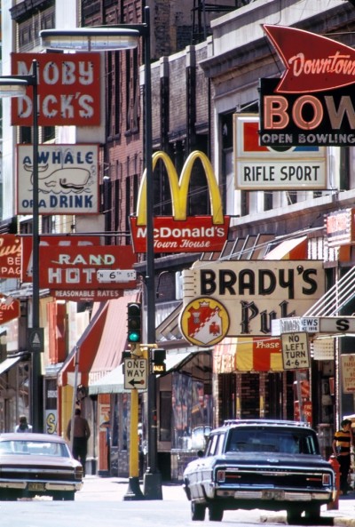 Hennepin Ave at N 6th St in 1973. Love the Moby Dick’s sign. (via From the Archives: Vintage Makeover Ideas for a Downtown Thoroughfare — Centerpoints — Walker Art Center)