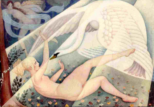 rosenfae: Leda and the Swan Gerda Wegener (1886-1940)