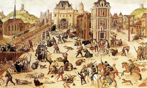 collective-history:Saint Bartholomew’s Day Massacre, painting by François Dubois ca. 1572 The St. Ba