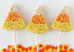 Gastrogirl:  Candy Corn Krispie Treats. 