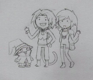 Adventure Time!! Me and some of the gang AT style! Thinking of doing a giveaway since this one is actually on paper. :)
