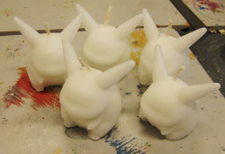 I made Pikachu candles for sculpture class.