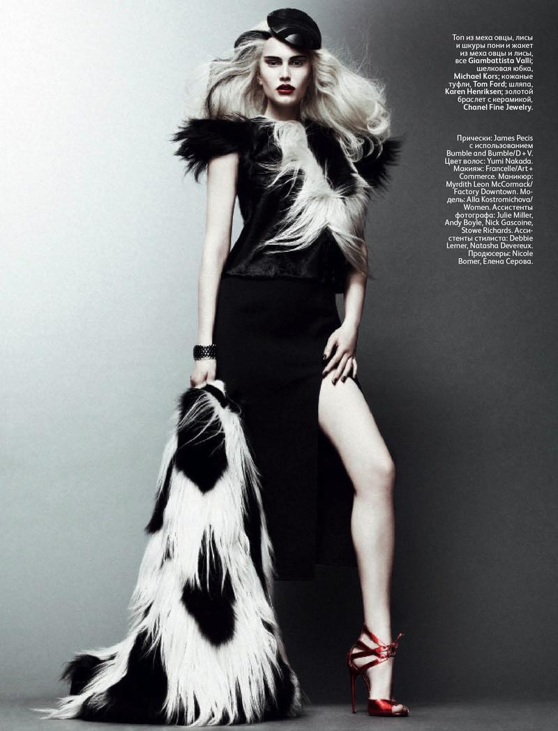 fuckyeahcruelladevil:  Alla Kostromicheva as Cruella de Vil for Vogue Russia October