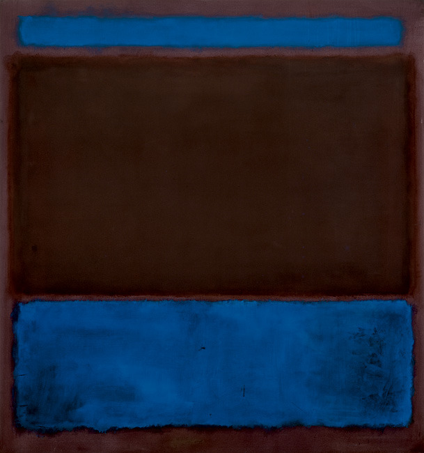 museumuesum:  Mark Rothko No. 3 (Bright Blue, Brown, Dark Blue on Wine), 1962 mixed