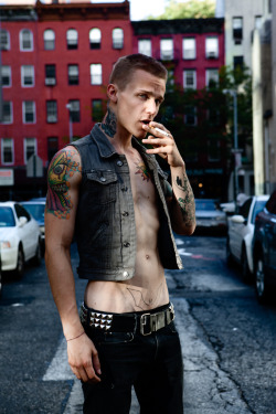 ohthentic:  jviolini:  Andrew Almqvist (Fusion), Cooper Square - New York, September 2012 by Justin Violini Vest &amp; Jeans: Balmain / Belt: Model’s Own http://www.justinviolini.comhttp://www.twitter.com/thejustinv  queer: ohthentic.tumblr.com 