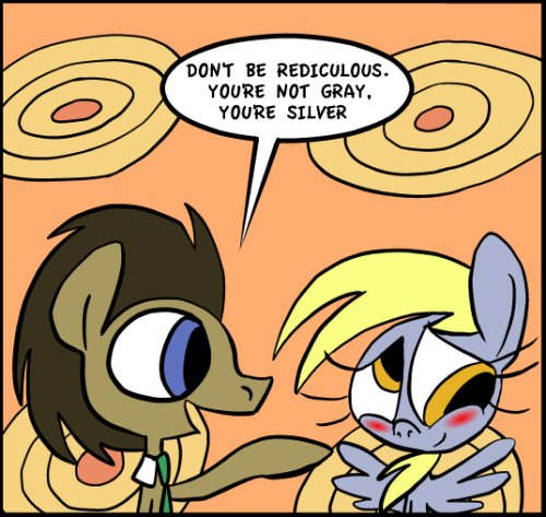 timeoutwithdoctorwhooves:  Drawings by: Joey Waggoner Panels 1 and 2 written by: BalddumboRat Panels 3 and 4 written by: Joey Waggoner The Artist: I try to avoid adding shipping moments to this blog, but I just can’t help myself.  Daww :3