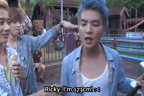 moonjong-starboy:  Teasing Ricky about not being tall enough to ride  