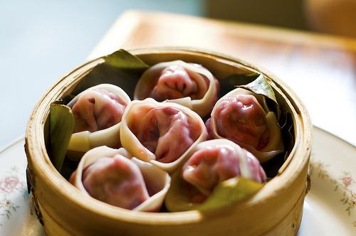 Red beet and tofu dumpling