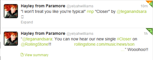 dreamerkiddo:  Hayley fangirling over Tegan porn pictures