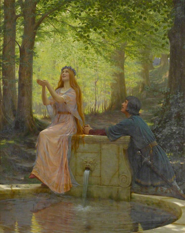 colourthysoul:Edmund Blair Leighton - Pelleas and Melisande (1910)