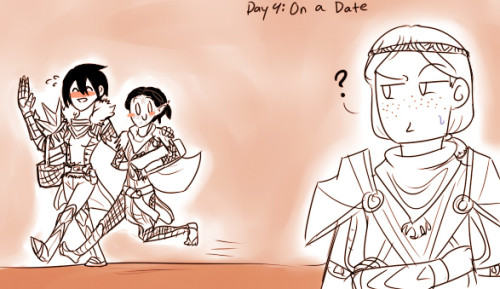 30 Day OTP Challenge: 4.) On a Date they’re trying to sneak past Aveline to get to the vicount’s garden lolololol to have a picnic of course