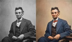 riseupandout:  Adding color to some of the most iconic photos in history. This photo set is incredible.  