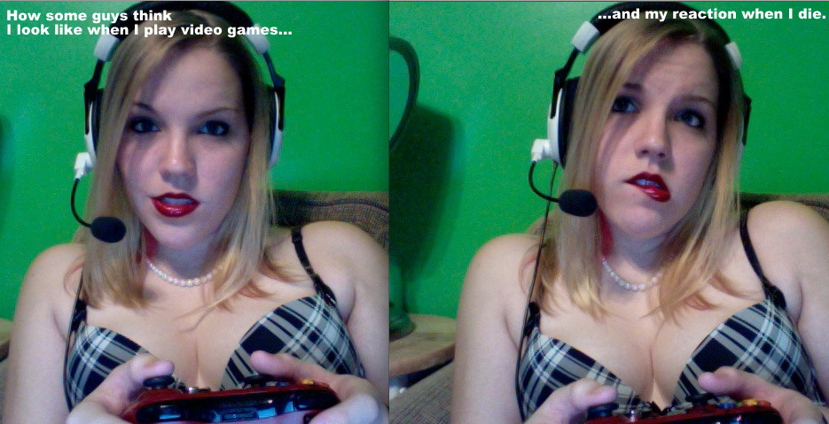 xmissychrissyx:  evrel:  lithefider:  vixen7:  vixen7:  Gamer gurrrl vs. Girl Gamer.