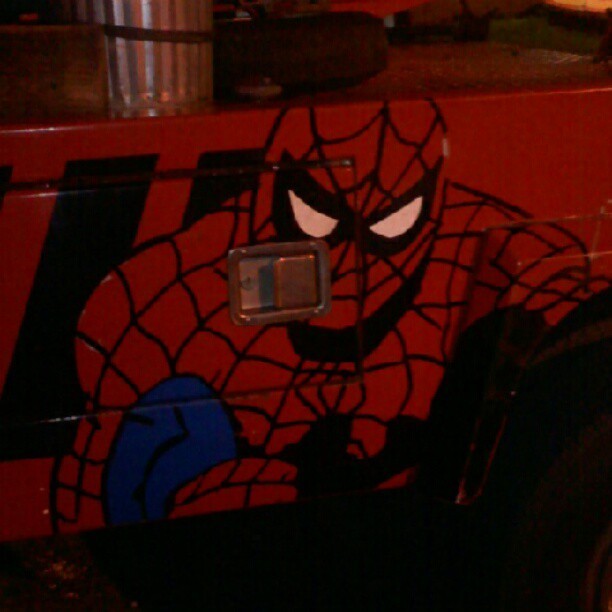 Jef&rsquo;s car got a flat in Asbury Park and we were saved by a Spider-Man pickup