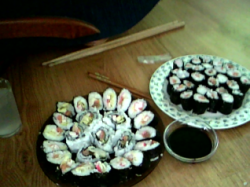 Sushi from the livestream right now, made