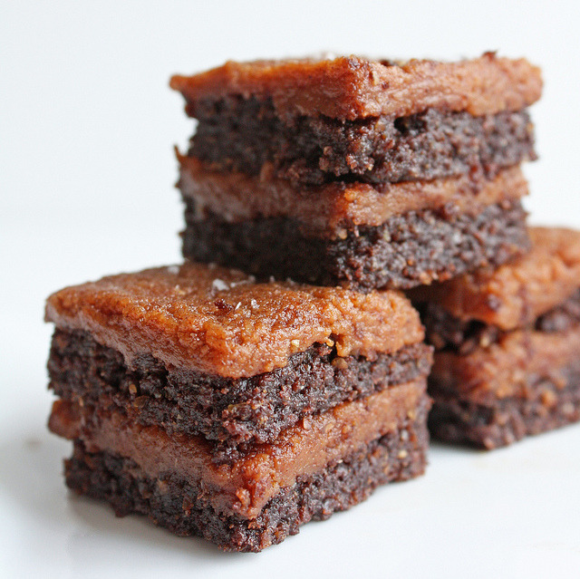 chickenvuggets:  Salted Caramel Flax Brownies by sevimel on Flickr. 