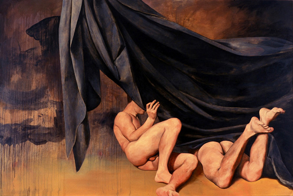 thisblueboy: York Lethbridge, Untitled (Drape), 2002, Oil, enamel, and resin on canvas