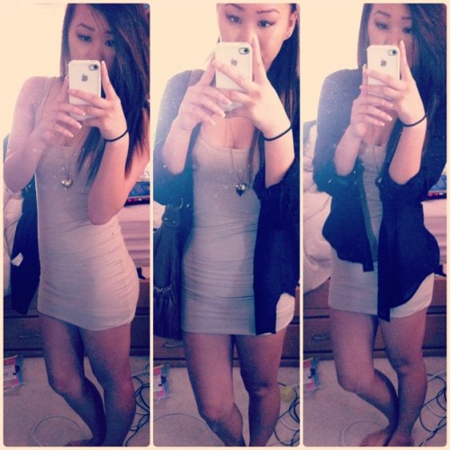 itssmimii: Ehhh. #dress #buttonup #black #khaki #ootd #outfit (Taken with Instagram)