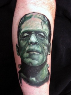 fuckyeahtattoos:  Frankenstein’s Monster done