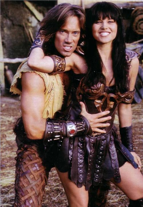 low-living-daddy:  ever-so-dreamy:Childhood heroes Hercules and Xena stars Kevin Sorbo and Lucy Lawless.  Totally rewatching these shows this month. Best show from when I was a kid.