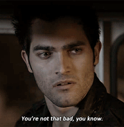 hoechloin:  AU: curly fries  Derek: Uh… yeah. I guess I am. Although the way you