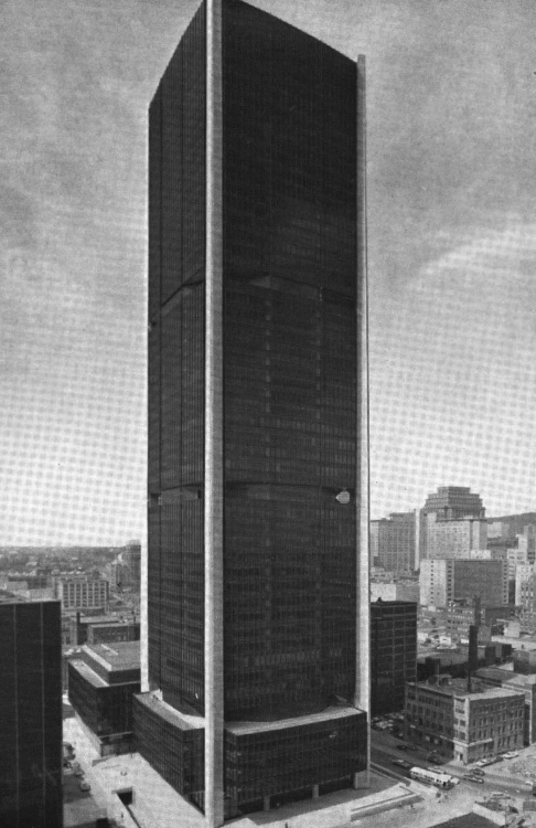 procrete:  Tour de la Bourse, Montreal, Quebec, Canada (circa 1964) Originally planned to be the fir