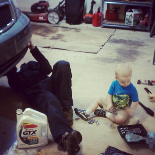 Helping Daddy! @bjackson010 (Taken With Instagram)
