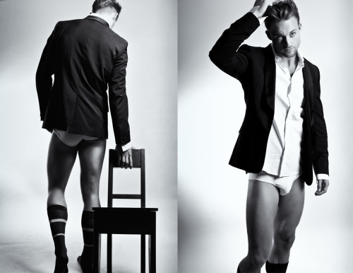 OBSIDIAN PROJECT (Simon Sherry Wood - suit, no pants - chair pull) | photography by landis smithers