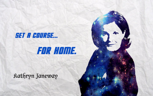 artofstartrek: Janeway Starry Wallpaper - by ~TetraMidna68