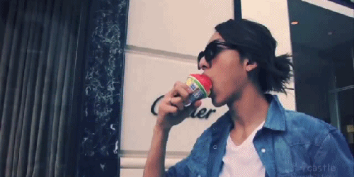 :  enjoying your snow cone? ^^ 