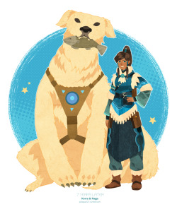 polapaz321:Korra and Naga.