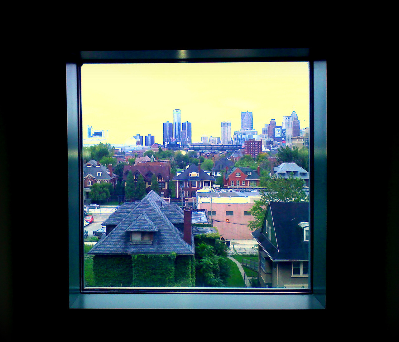 deannajanisse365:  9.17.12: Tiny window in Applebaum looking out over Detroit. I