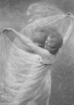 midwinter-tears:  Josef Engelhart - The Wind (1897) 