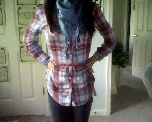 Outfit of the day. Woke up this morning feeling kind of sick, so out comes the scarves!