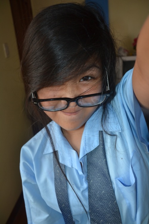 When i got bored.. Used my kuya’s old uniform and the neck tie? I really don’t know who&