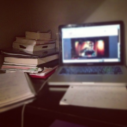Studying hard…Jk my sister needs to take her books outta my room  (Taken with Instagram)