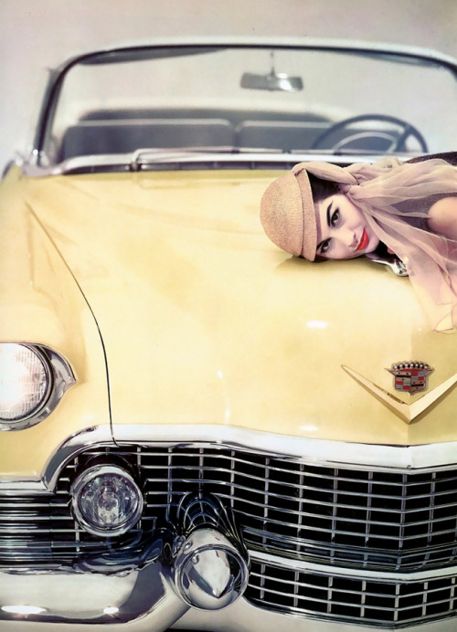 Model Nancy Berg; advertising photo for Cadillac by Erwin Blumenfeld, 1954.