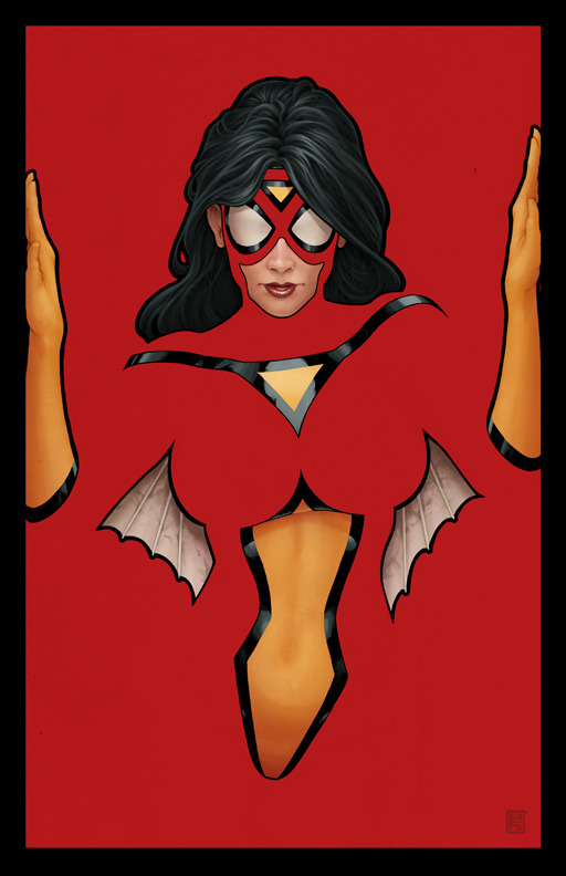 senortico:  Negative space Spider-Woman and the superhero formerly known as Ms.