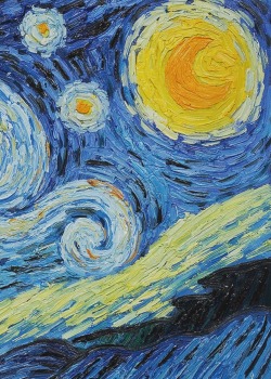 nantuckethydrangea:  The Starry Night, 1889 (details) by Vincent Van Gogh. 