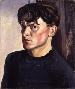 blastedheath:  Curt Querner (German, 1904-1976), Selbstbildnis in schwarzen Pullover [Self-portrait in a black pullover], 1943. Oil on cardboard, 60 x 50 cm. Galerie Neue Meister, Dresden. 