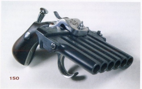 peter-zeelock:150PISTOLET A BROCHE JARRE 1er TYPE DIT PISTOLET HARMONICA / SIX COUPS / Calibre 7 mmB