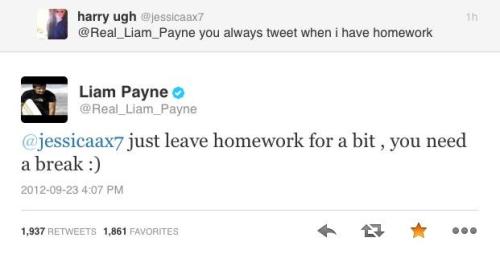 sass-masterfromdoncaster:thatloveforonedirection:LIAM HAS SPOKEN, NO MORE HOMEWORK!ATTENTION! TELL A