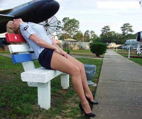 militarygirls4u:  Sexy Air force girl in a skirt