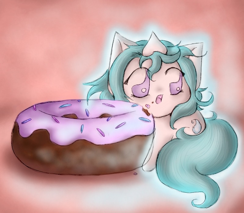 spectralpony:  Meep! Oh! Th-this was your donut! Oh! I..umm.. I was saving it for
