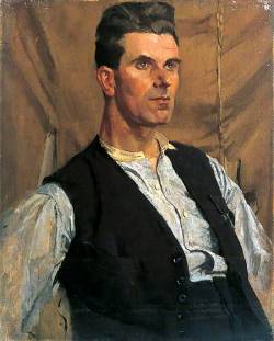 blastedheath:  Diana Kibblewhite (b. 1903), Portrait of a Young Man Wearing a Shirt and Waistcoat, 1923. Oil on canvas, 50.8 x 40.7 cm. UCL Art Museum, University College London. 