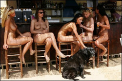 nudistlifestyle:  That dog looks so miserable … ?? 