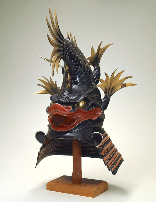 explodingrocks: Shachihoko-Shaped Kabuto (Samurai helmet). Early Edo period, 18th century From the e