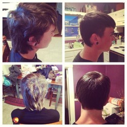 Gave @Trevor_ThyHands a hurr cut, before and after.  (Taken with Instagram)